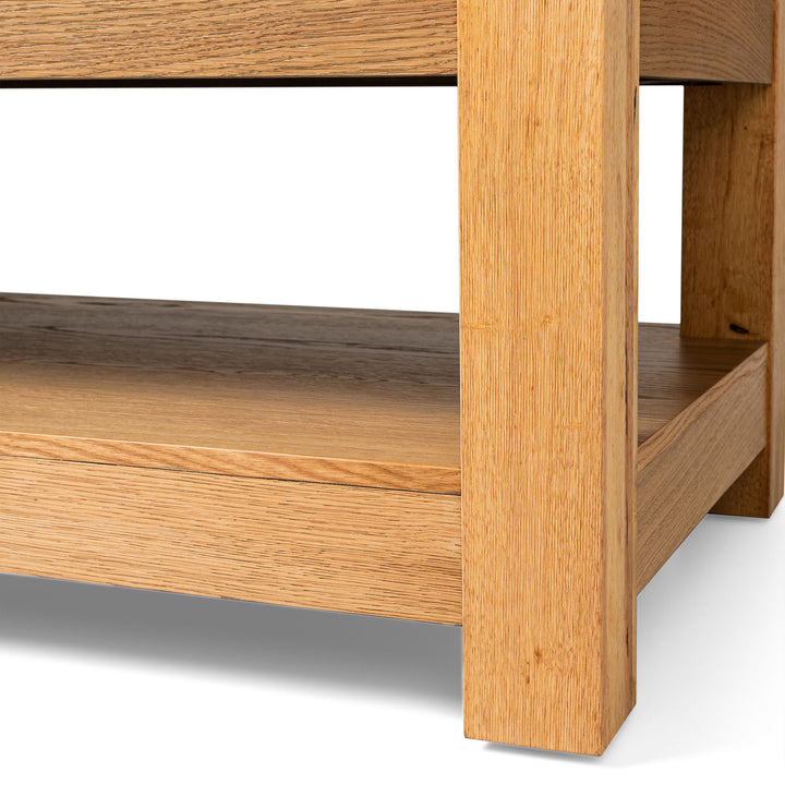 Maven Lane Paulo Wooden Coffee Table with Set of 2 Side Tables, Weathered Natural