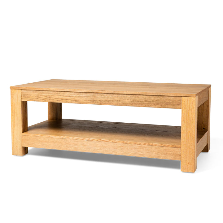 Maven Lane Paulo Wooden Coffee Table with Set of 2 Side Tables, Weathered Natural