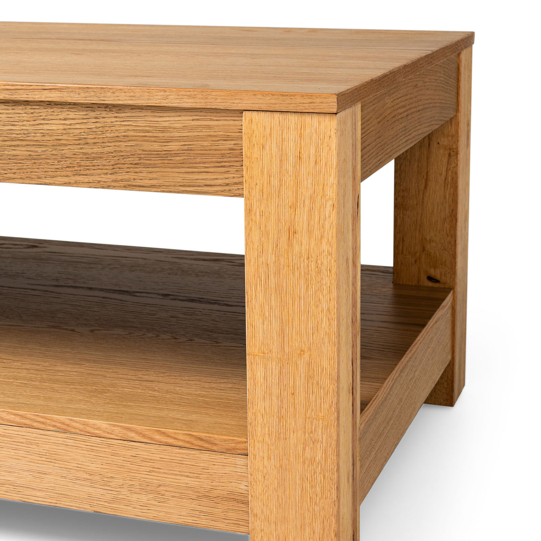 Maven Lane Paulo Wooden Coffee Table with Set of 2 Side Tables, Weathered Natural