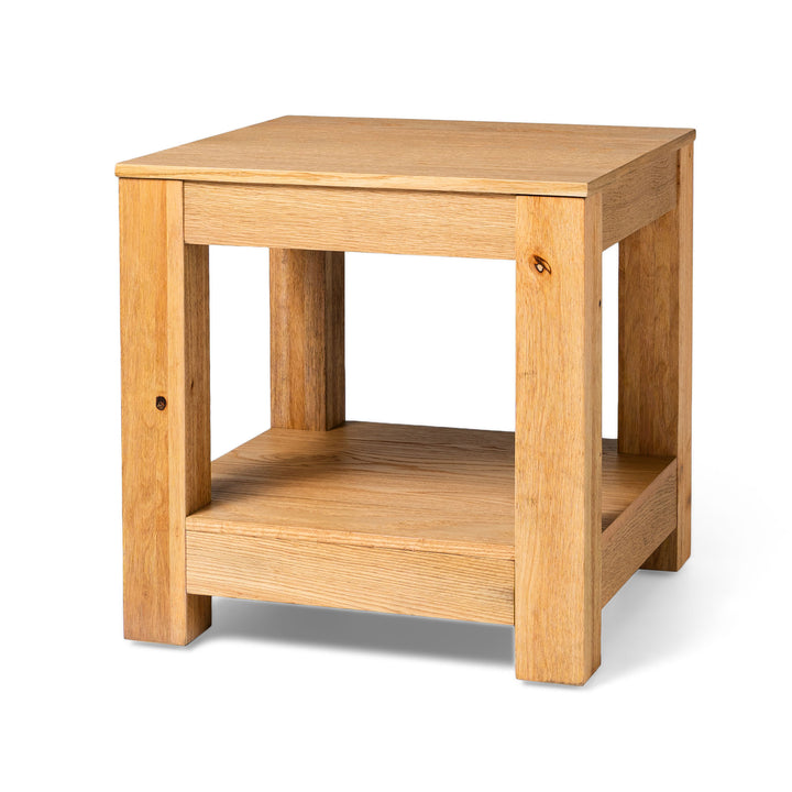 Maven Lane Paulo Wooden Coffee Table with Set of 2 Side Tables, Weathered Natural