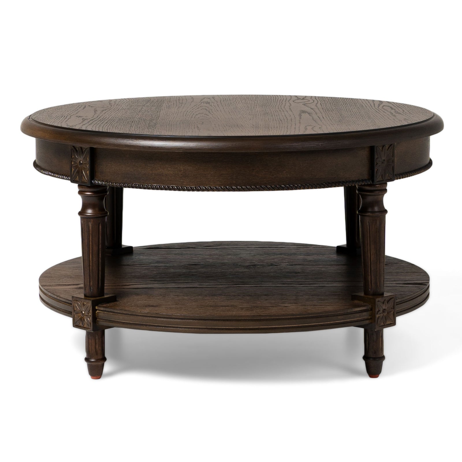 Maven Lane Pullman Traditional Round Wooden Coffee Table, Brown, Set of 3 - VMInnovations