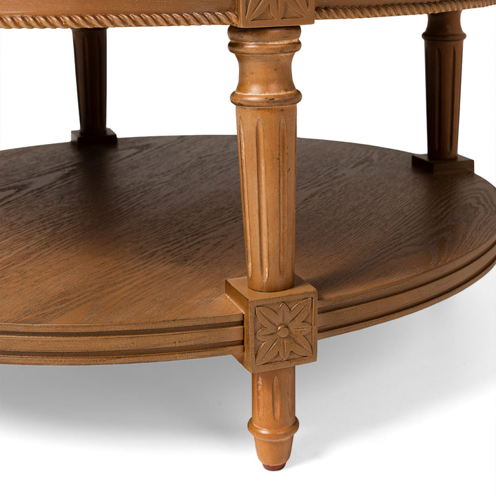 Maven Lane Pullman Traditional Round Wooden Coffee Table, Natural, Set of 3 - VMInnovations