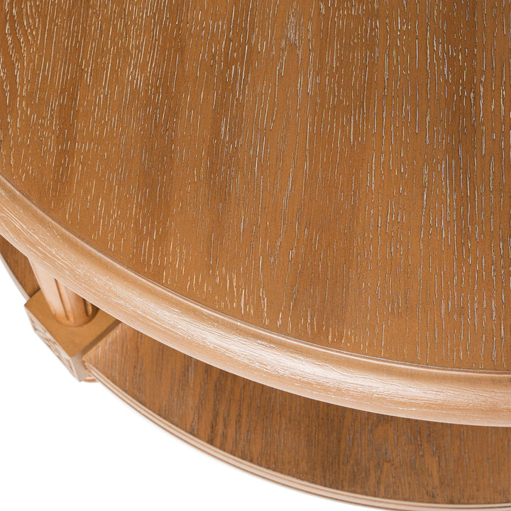 Maven Lane Pullman Traditional Round Wooden Coffee Table, Natural, Set of 3 - VMInnovations