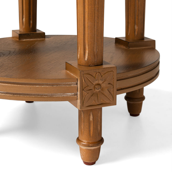 Maven Lane Pullman Traditional Round Wooden Side Table, Set of 4