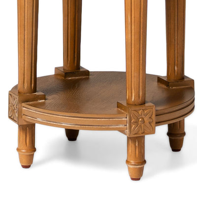 Maven Lane Pullman Traditional Wooden Side Table, Antiqued Natural Finish (Used) - VMInnovations
