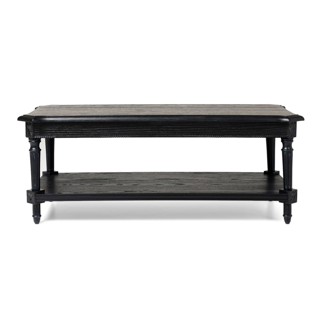 Maven Lane Pullman Traditional Square Wooden Coffee Table, Black, Set of 4