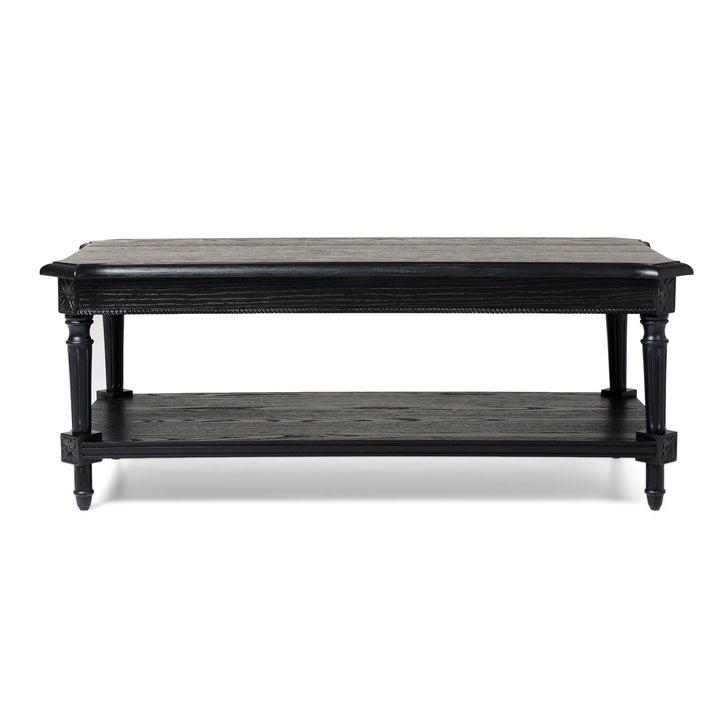 Maven Lane Pullman Traditional Square Wooden Coffee Table, Black, Set of 4