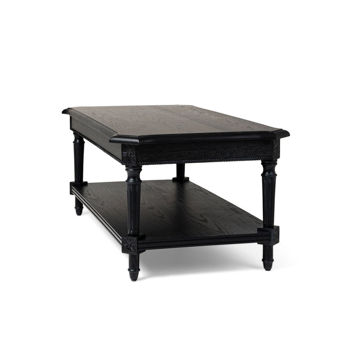Maven Lane Pullman Traditional Square Wooden Coffee Table, Black, Set of 4