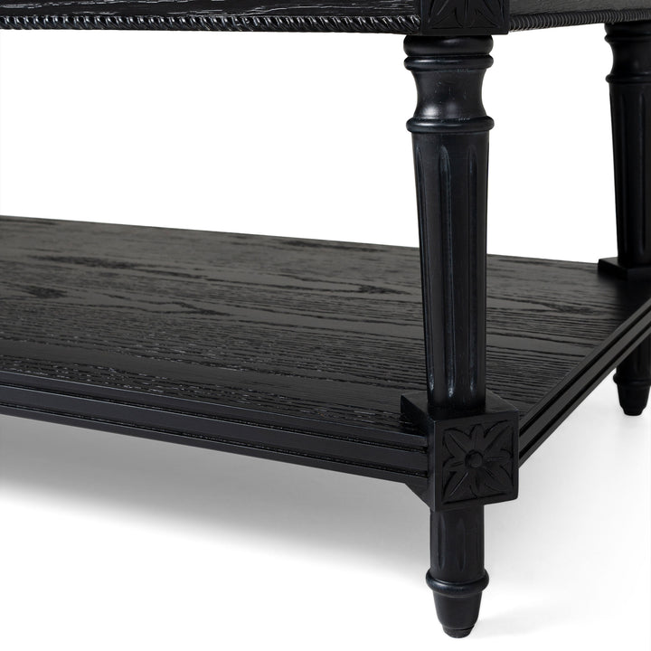 Maven Lane Pullman Traditional Square Wooden Coffee Table, Black, Set of 4