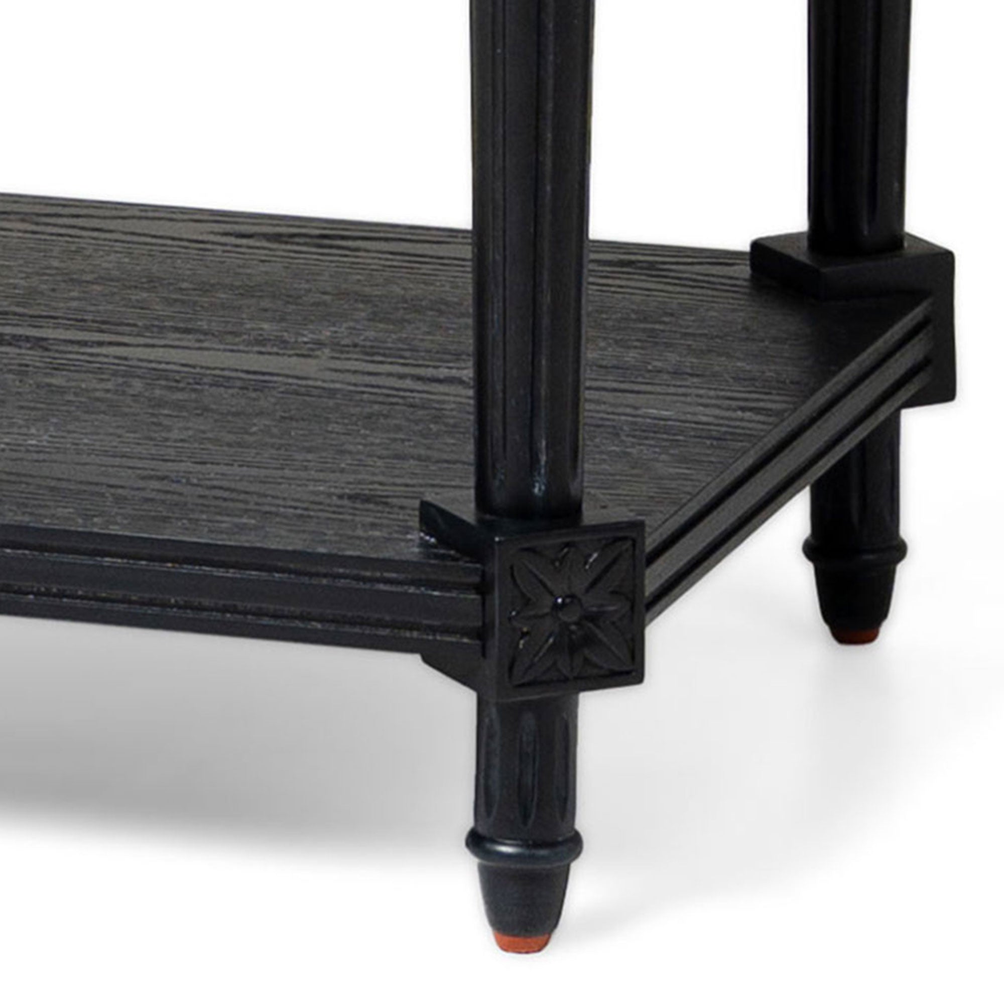 Maven Lane Pullman Traditional Square Wooden Side Table, Antiqued Black Finish - VMInnovations