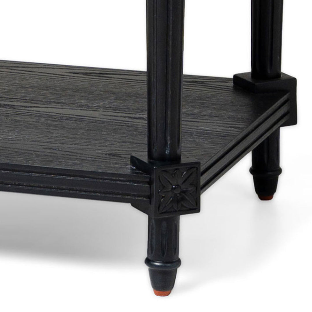 Maven Lane Pullman Traditional Square Wooden Side Table, Black Finish (Used) - VMInnovations