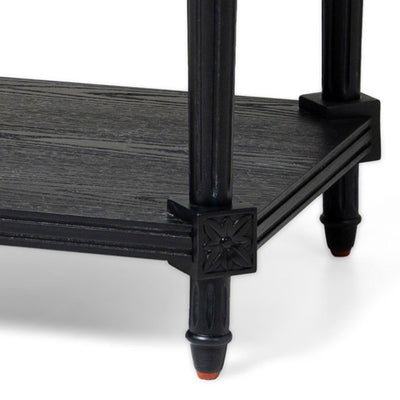Maven Lane Pullman Traditional Square Wooden Side Table, Black Finish (Used) - VMInnovations