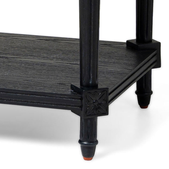 Maven Lane Pullman Traditional Square Wooden Side Table, Black Finish (Used) - VMInnovations