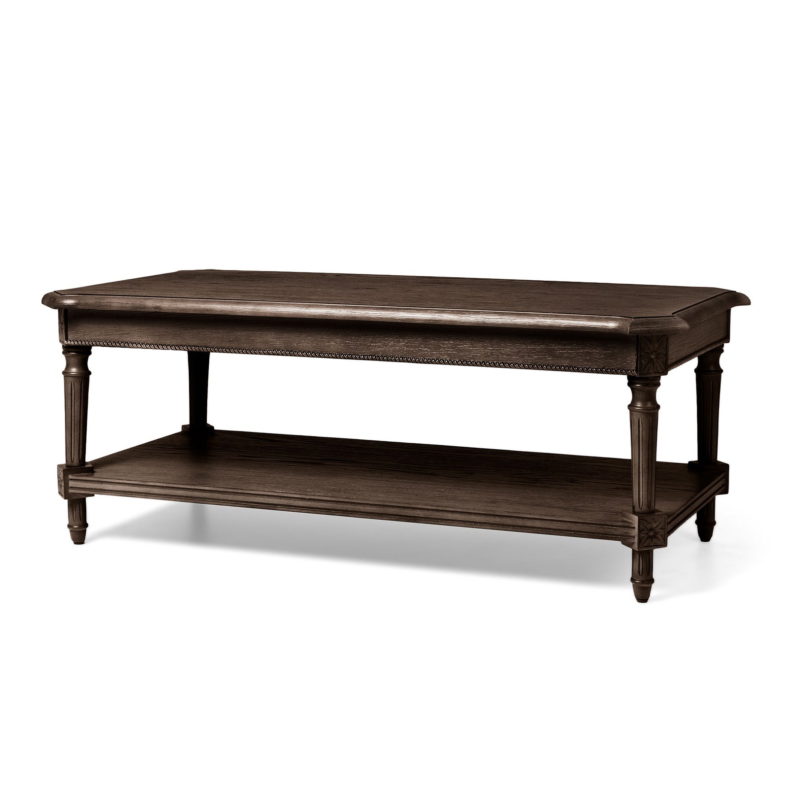 Maven Lane Traditional Rectangular Wooden Coffee Table, Antiqued Brown(Open Box) - VMInnovations