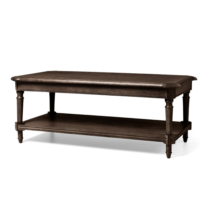 Maven Lane Pullman Traditional Square Wooden Coffee Table, Brown, Set of 3 - VMInnovations