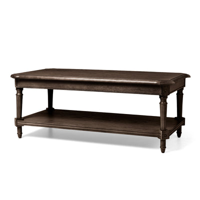 Maven Lane Traditional Rectangular Wooden Coffee Table, Antiqued Brown (Used)