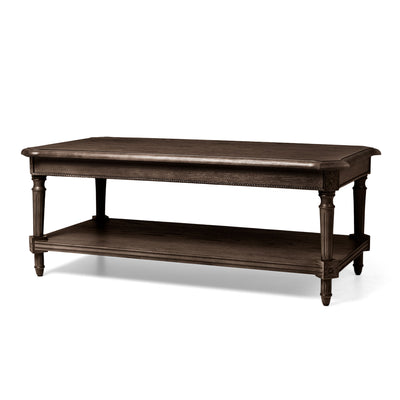 Maven Lane Pullman Traditional Rectangular Wooden Coffee Table, Antiqued Brown