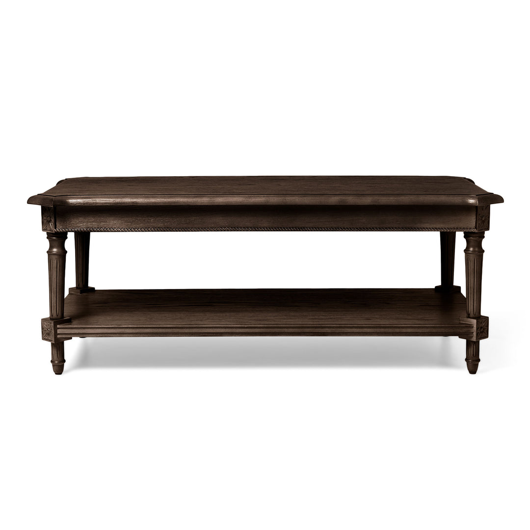 Maven Lane Pullman Traditional Square Wooden Coffee Table, Brown, Set of 3 - VMInnovations