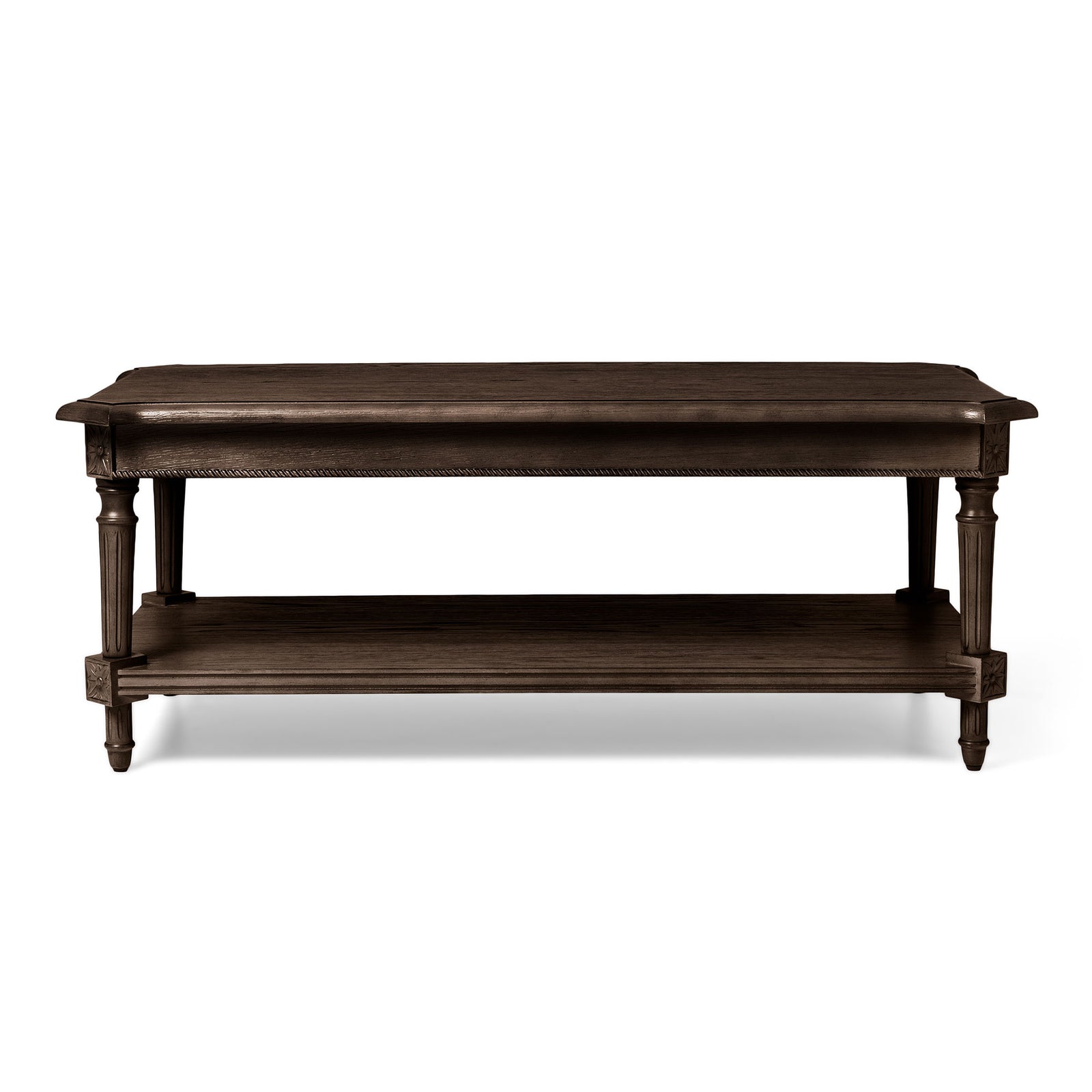 Maven Lane Pullman Traditional Square Wooden Coffee Table, Brown, Set of 3 - VMInnovations