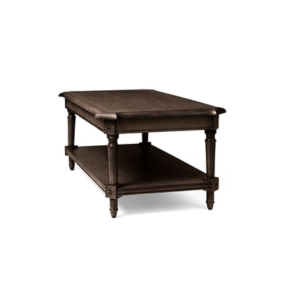 Maven Lane Pullman Traditional Square Wooden Coffee Table, Brown, Set of 3