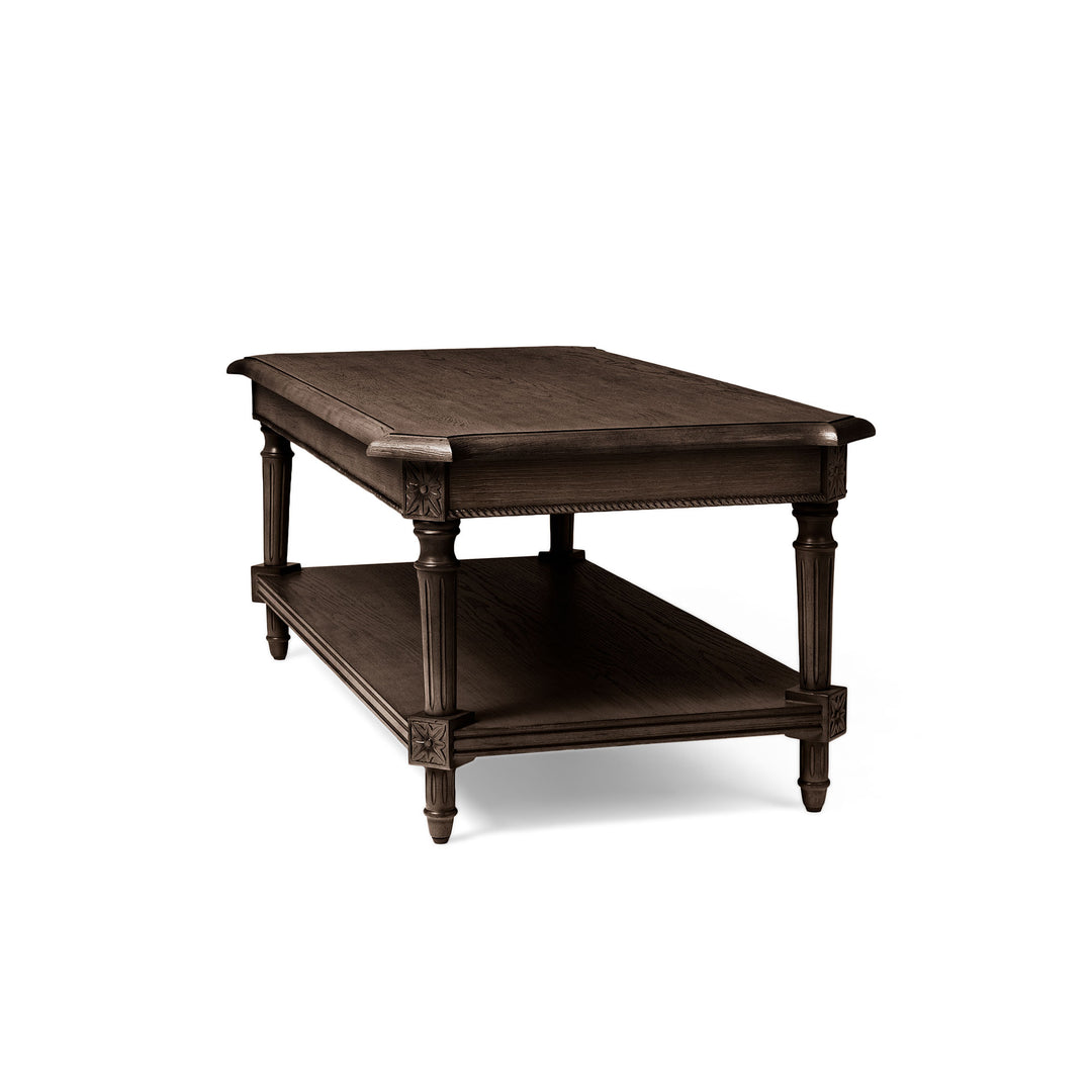 Maven Lane Pullman Traditional Square Wooden Coffee Table, Brown, Set of 3 - VMInnovations