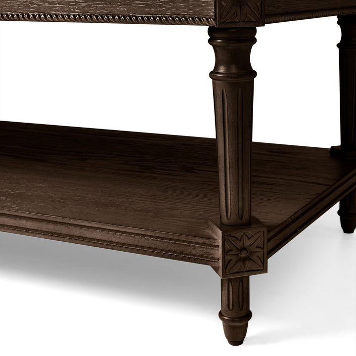 Maven Lane Pullman Traditional Square Wooden Coffee Table, Brown, Set of 3 - VMInnovations