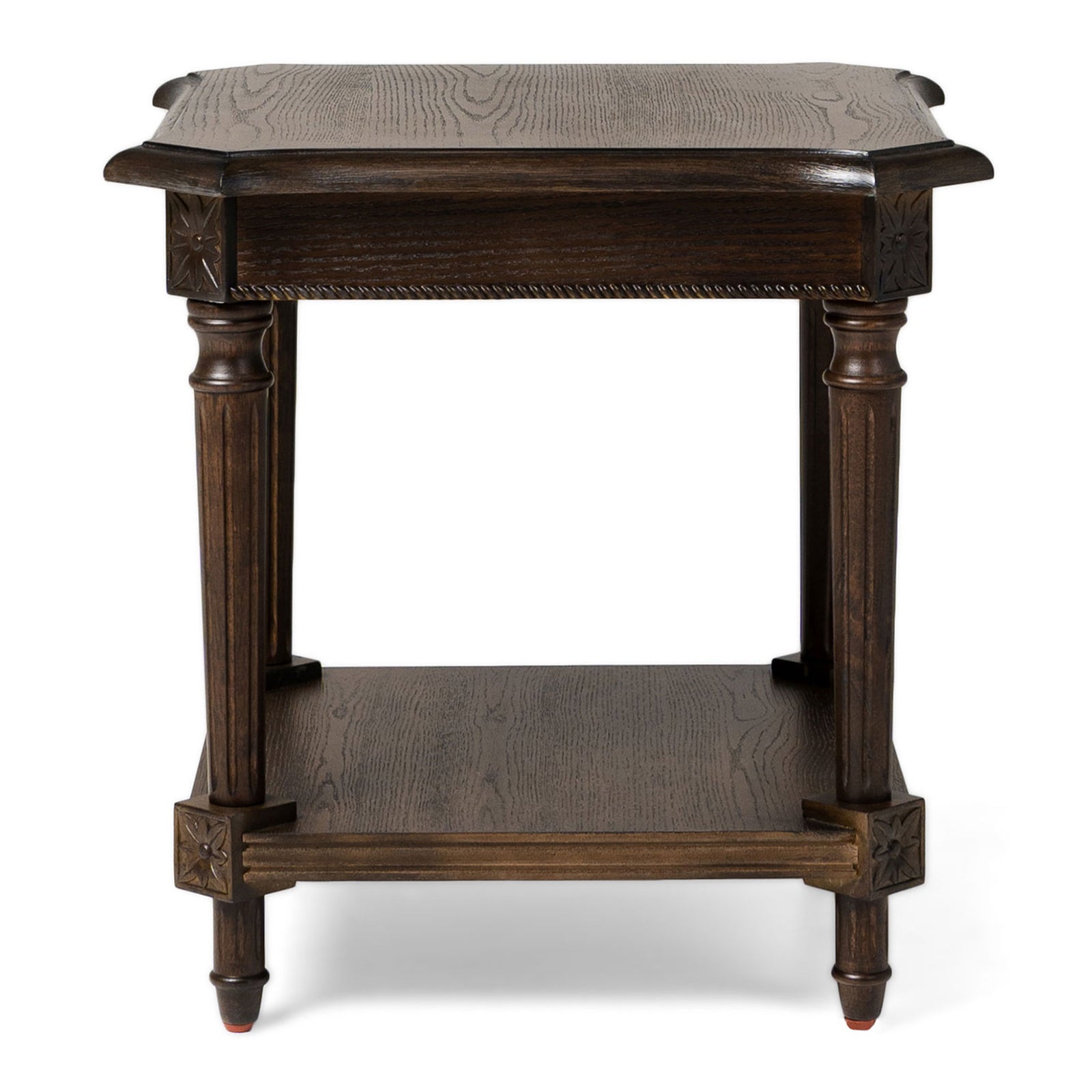 Maven Lane Pullman Traditional Square Wooden Side Table, Brown, Set of 3 - VMInnovations