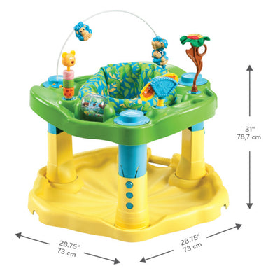 Evenflo ExerSaucer Zoo Friends Bouncing Activity Saucer with Full Seat Cushion