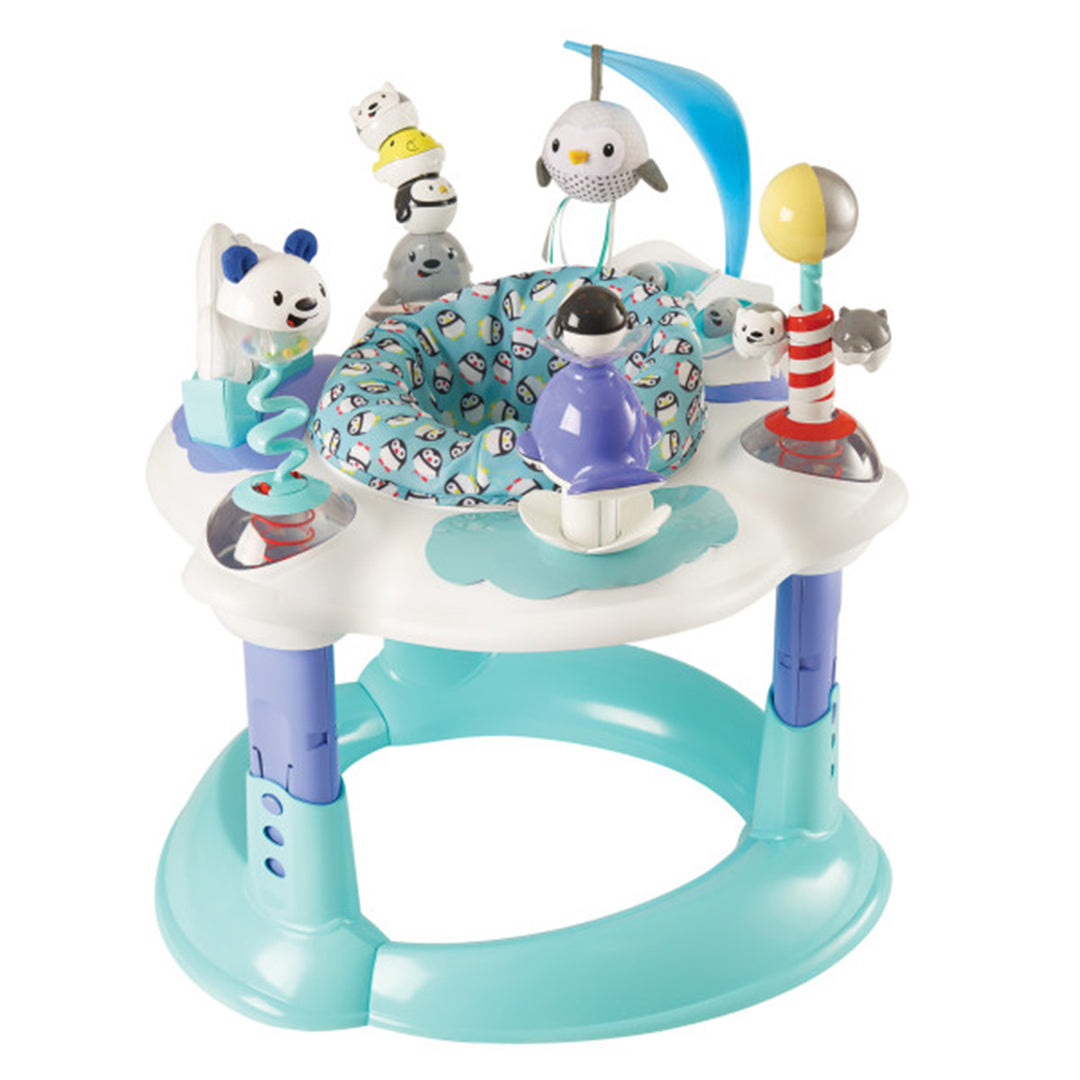 Evenflo ExerSaucer Polar Playground Bouncing Activity Center for Toddlers, Blue - VMInnovations