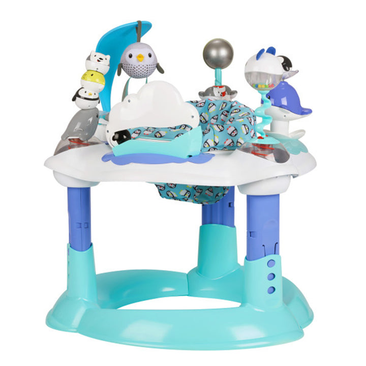Evenflo ExerSaucer Polar Playground Bouncing Activity Center for Toddlers, Blue - VMInnovations