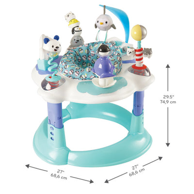 Evenflo ExerSaucer Polar Playground Bouncing Activity Center for Toddlers, Blue - VMInnovations