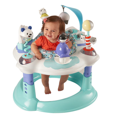 Evenflo ExerSaucer Polar Playground Bouncing Activity Center for Toddlers, Blue - VMInnovations