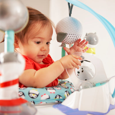 Evenflo ExerSaucer Polar Playground Bouncing Activity Center for Toddlers, Blue - VMInnovations