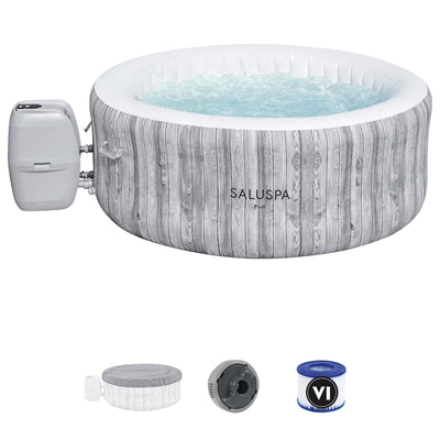 Bestway Fiji SaluSpa Hot Tub Spa & EnergySense Thermal Protective Cover, Gray - VMInnovations