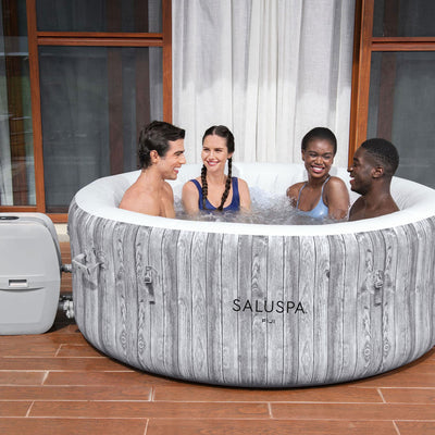 Bestway Fiji SaluSpa Hot Tub Spa & EnergySense Thermal Protective Cover, Gray - VMInnovations