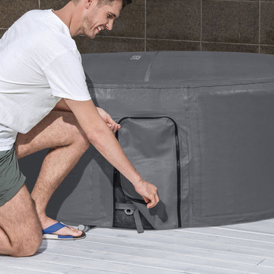 Bestway Fiji SaluSpa Hot Tub Spa & EnergySense Thermal Protective Cover, Gray - VMInnovations
