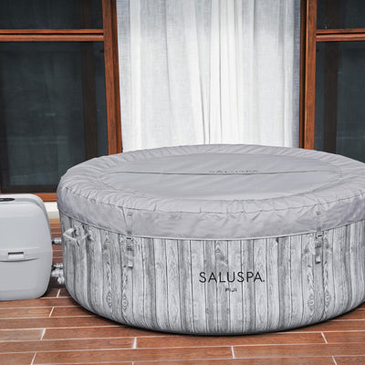 Bestway Fiji SaluSpa Hot Tub Spa & EnergySense Thermal Protective Cover, Gray - VMInnovations