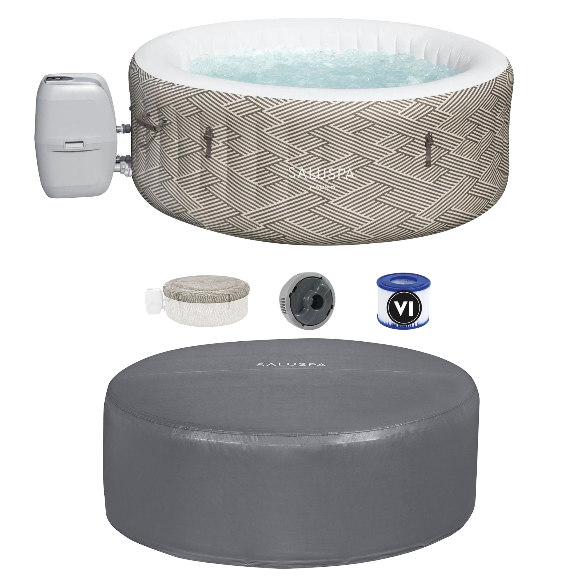 Bestway Madrid SaluSpa Hot Tub Spa and EnergySense Thermal Protective Spa Cover