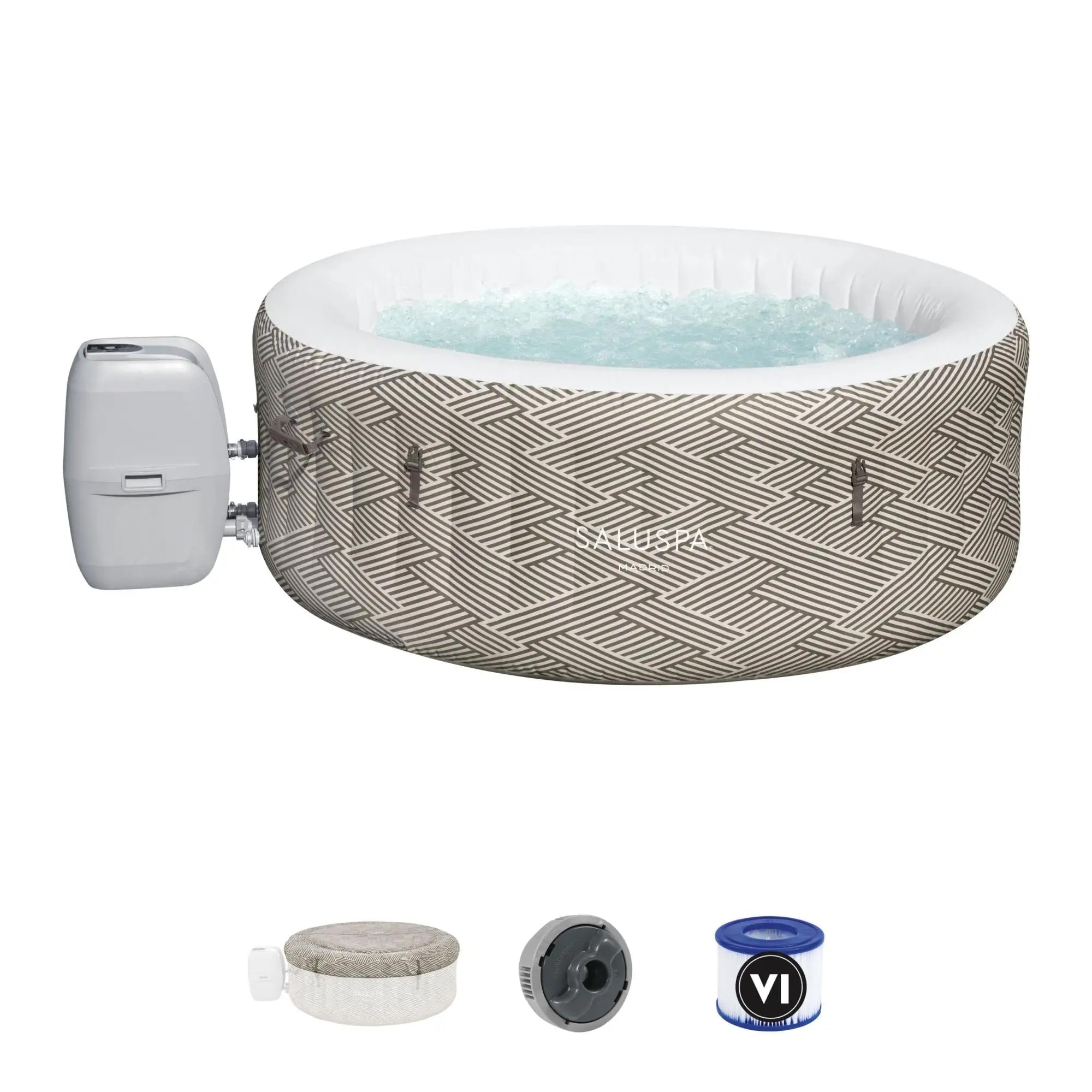 Bestway Madrid SaluSpa Hot Tub Spa and EnergySense Thermal Protective Spa Cover