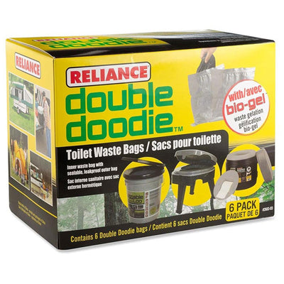Reliance Products Double Doodie Portable Toilet Waste Bags w/Bio Gel (36 Pack)