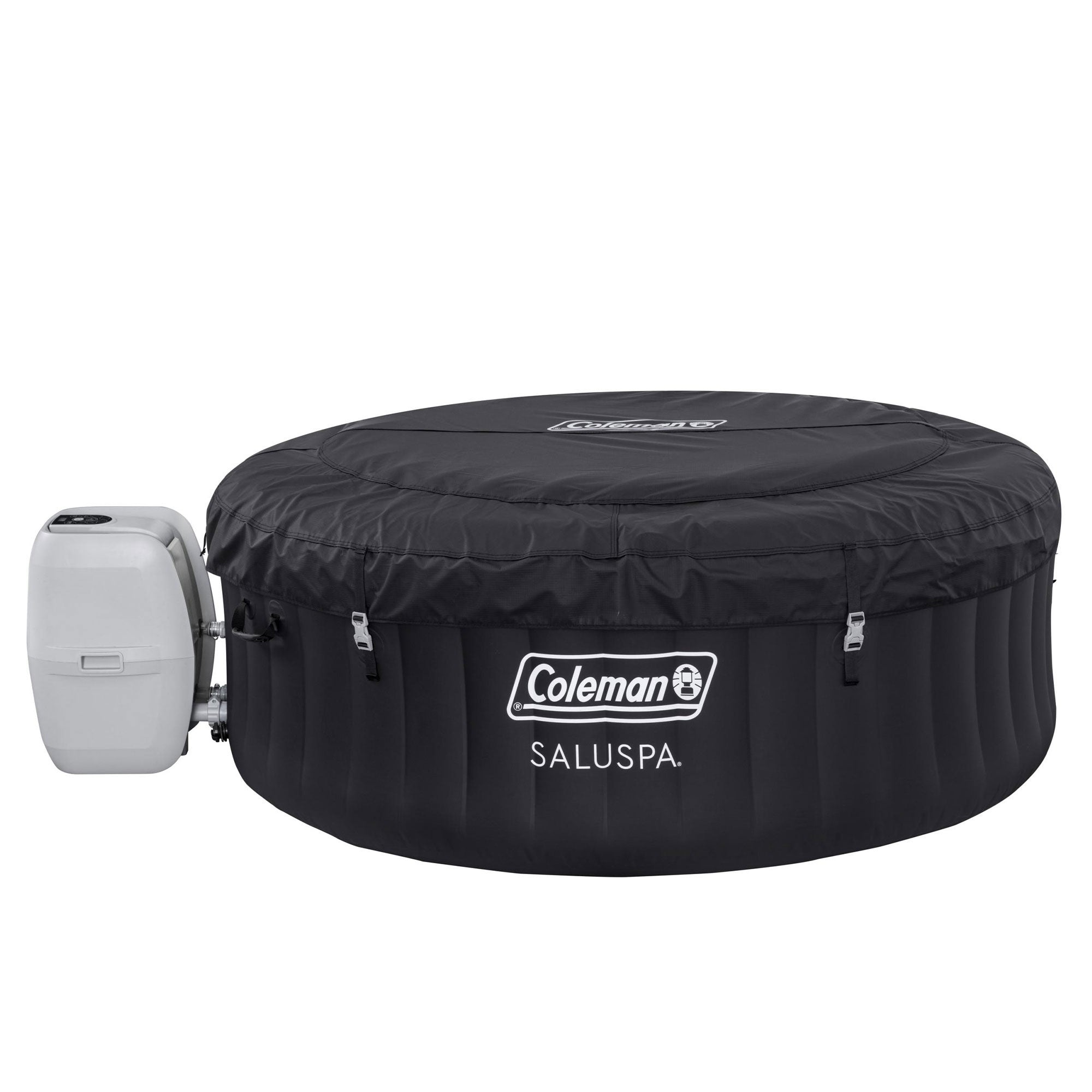 Coleman SaluSpa Inflatable Hot Tub Spa & EnergySense Thermal Spa Cover, Gray