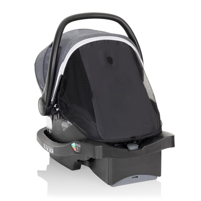 Evenflo Pivot Vizor Travel System with LiteMax Infant Car Seat, Chasse Black