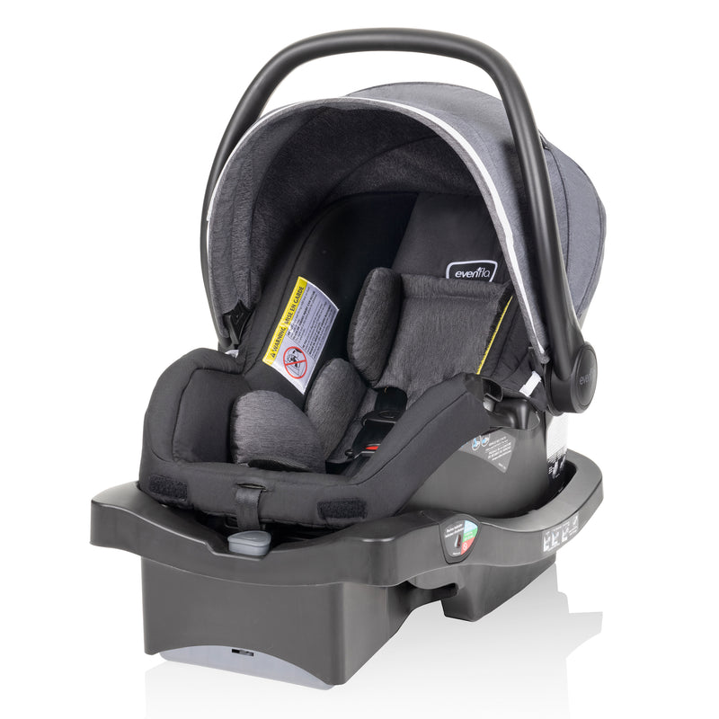 Evenflo Pivot Vizor Travel System with LiteMax Infant Car Seat, Chasse Black