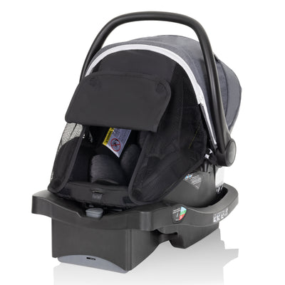 Evenflo Pivot Vizor Travel System with LiteMax Infant Car Seat, Chasse Black