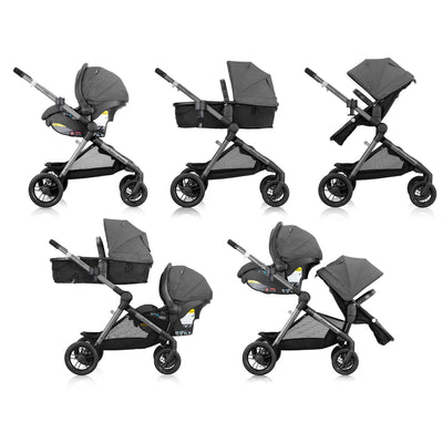 Evenflo Pivot Xpand Modular Travel System w/LiteMax Infant Car Seat, Sabino Gray - VMInnovations