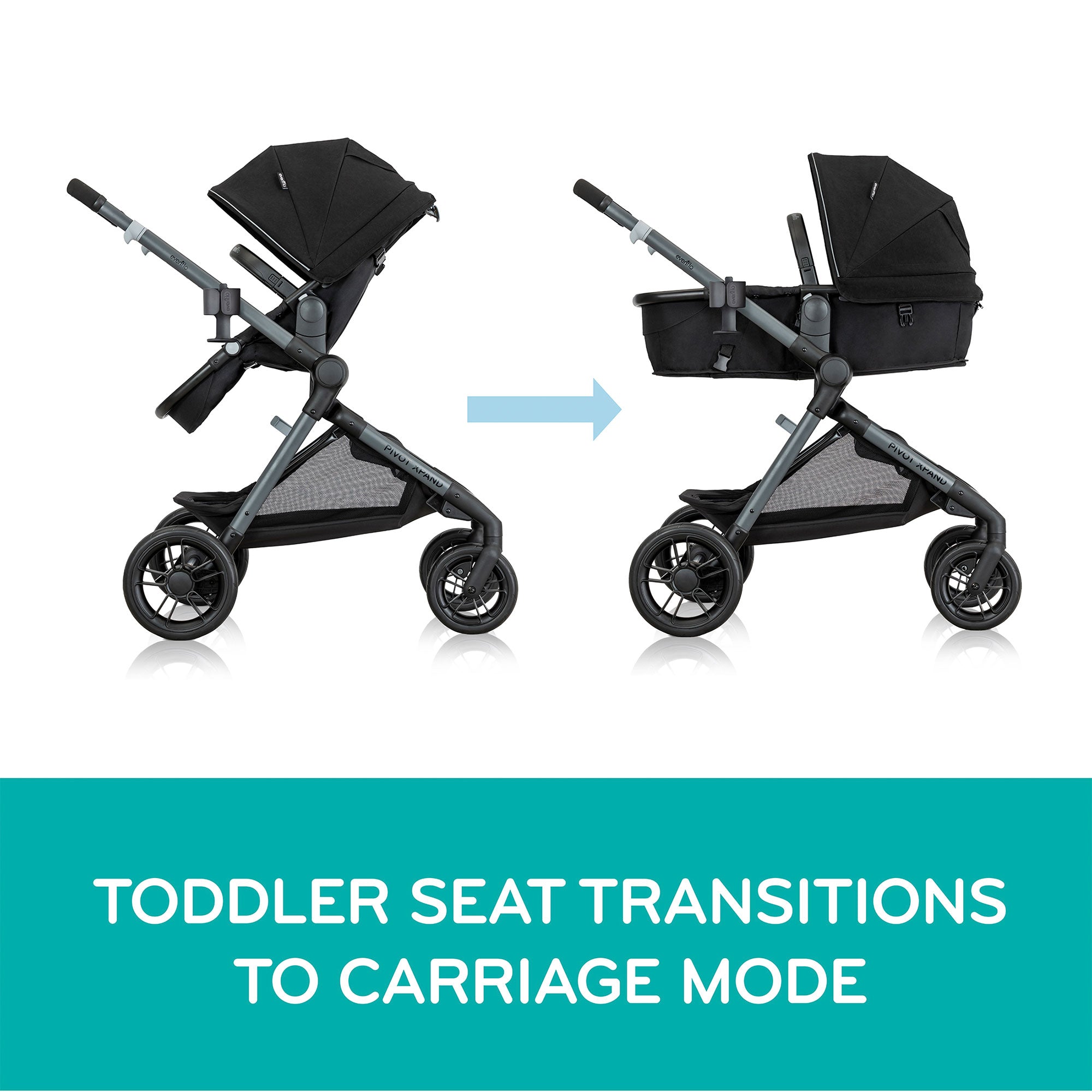 Evenflo Pivot Xpand Modular Travel System w/LiteMax Infant Car Seat, Sabino Gray - VMInnovations