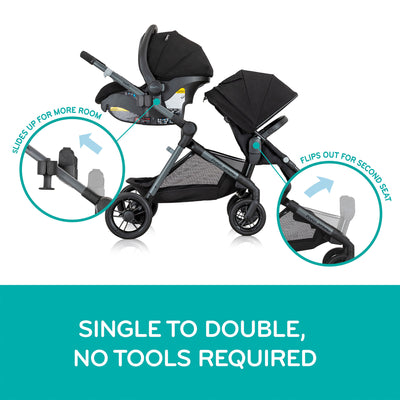 Evenflo Pivot Xpand Modular Travel System w/LiteMax Infant Car Seat, Sabino Gray - VMInnovations