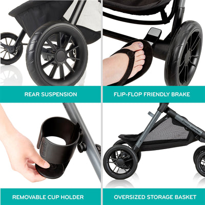 Evenflo Pivot Xpand Modular Travel System w/LiteMax Infant Car Seat, Sabino Gray - VMInnovations