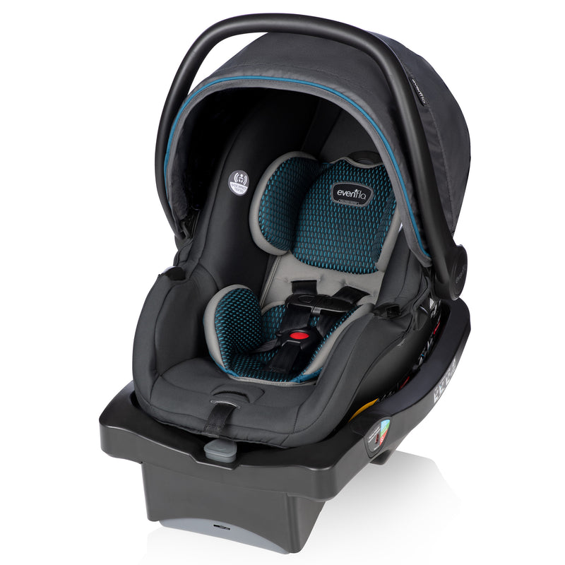 Evenflo LiteMax DLX Infant Car Seat w/SafeZone Load Leg Technology, Sawyer Gray