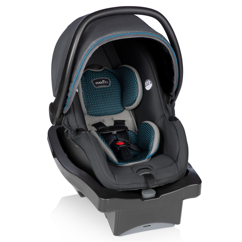 Evenflo LiteMax DLX Infant Car Seat w/SafeZone Load Leg Technology, Sawyer Gray